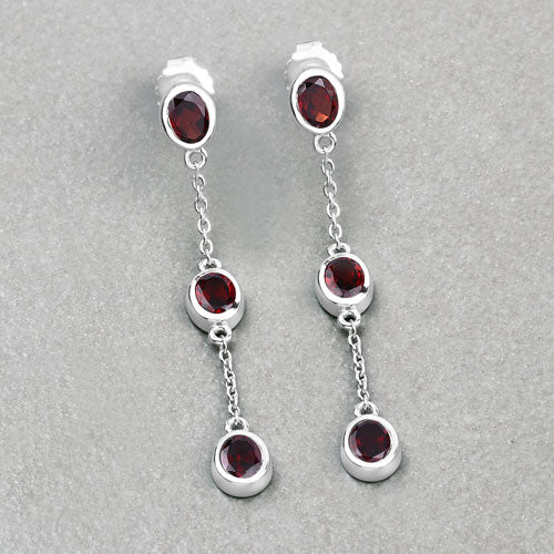 2.70 Carat Genuine Garnet Sterling Silver Earrings