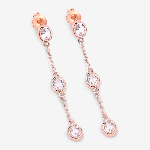 Boucles d'oreilles en morganite véritable de 1,62 carat en argent sterling .925