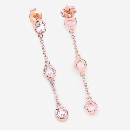 Boucles d'oreilles en morganite véritable de 1,62 carat en argent sterling .925