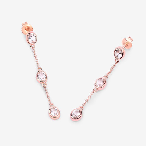 Boucles d'oreilles en morganite véritable de 1,62 carat en argent sterling .925