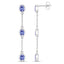 Boucles d'oreilles en argent sterling avec tanzanite véritable de 1,98 carat
