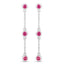 Boucles d'oreilles en argent sterling avec rubis véritable de 0,78 carat