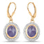 Boucles d'oreilles en or jaune 14K plaqué tanzanite et topaze blanche