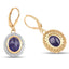 Boucles d'oreilles en or jaune 14K plaqué tanzanite et topaze blanche