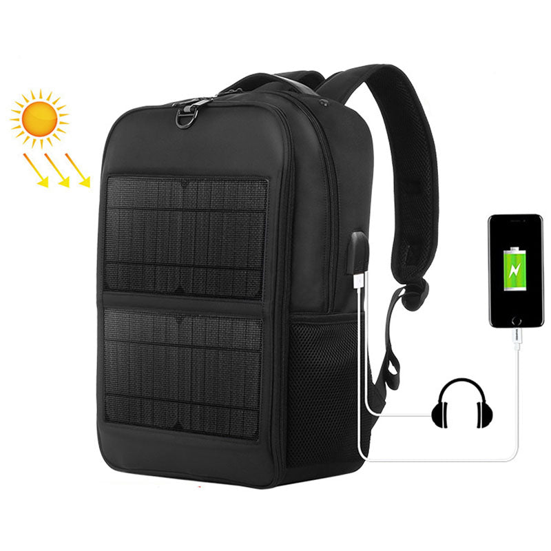 Mochila de senderismo impermeable de nylon con carga solar para hombres