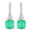 2.72 Carat Genuine Ethiopian Emerald & Diamond 14K Gold Earrings