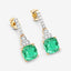 2.72 Carat Genuine Ethiopian Emerald & Diamond 14K Gold Earrings