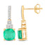2.72 Carat Genuine Ethiopian Emerald & Diamond 14K Gold Earrings