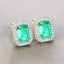 Boucles d'oreilles halo en émeraude éthiopienne et diamant de 2,99 carats