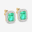 Boucles d'oreilles halo en émeraude éthiopienne et diamant de 2,99 carats