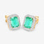 Boucles d'oreilles halo en émeraude éthiopienne et diamant de 2,99 carats
