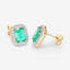 Boucles d'oreilles halo en émeraude éthiopienne et diamant de 2,99 carats