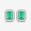 Boucles d'oreilles halo en émeraude éthiopienne et diamant de 2,99 carats