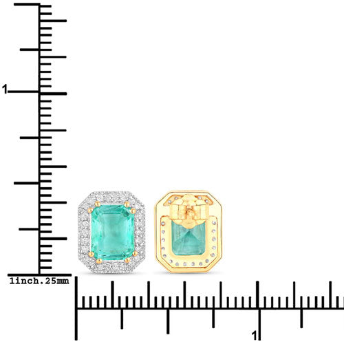 Boucles d'oreilles halo en émeraude éthiopienne et diamant de 2,99 carats