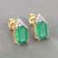 2.87 Carat Genuine Ethiopian Emerald and White Diamond Earrings