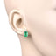 2.87 Carat Genuine Ethiopian Emerald and White Diamond Earrings