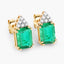 2.87 Carat Genuine Ethiopian Emerald and White Diamond Earrings