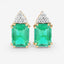 2.87 Carat Genuine Ethiopian Emerald and White Diamond Earrings