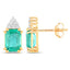 2.87 Carat Genuine Ethiopian Emerald and White Diamond Earrings
