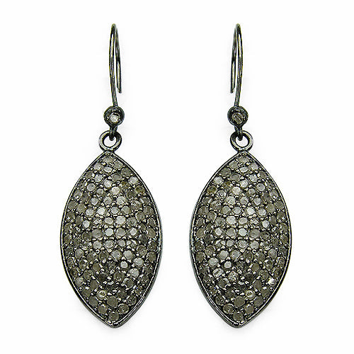 2.82 Carat Genuine Diamond .925 Sterling Silver Dangle Earrings