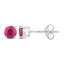 0.86 Carat Genuine Ruby 14K White Gold Earrings