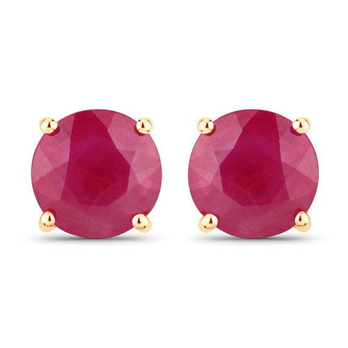 Pendientes de Rubí Genuino de 0.86 Quilates en Oro Amarillo de 14K