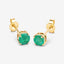 Boucles d'oreilles en or jaune 10K avec émeraudes zambiennes véritables de 0,72 carat
