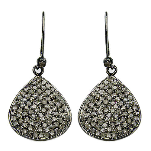 2.61 Carat Genuine Diamond .925 Sterling Silver Dangle Earrings