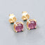 Boucles d'oreilles en or jaune 10K avec saphirs roses véritables de 1,30 carat