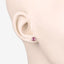 Boucles d'oreilles en or jaune 10K avec saphirs roses véritables de 1,30 carat