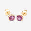 Boucles d'oreilles en or jaune 10K avec saphirs roses véritables de 1,30 carat