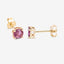 Boucles d'oreilles en or jaune 10K avec saphirs roses véritables de 1,30 carat