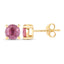 Boucles d'oreilles en or jaune 10K avec saphirs roses véritables de 1,30 carat