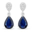 2.76 Carat Genuine Blue Sapphire and White Diamond Earrings
