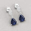 2.76 Carat Genuine Blue Sapphire and White Diamond Earrings
