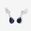 2.76 Carat Genuine Blue Sapphire and White Diamond Earrings