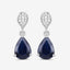 2.76 Carat Genuine Blue Sapphire and White Diamond Earrings