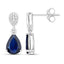 2.76 Carat Genuine Blue Sapphire and White Diamond Earrings