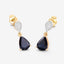2.76 Carat Genuine Blue Sapphire and Diamond 10K Yellow Gold Earrings