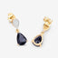 2.76 Carat Genuine Blue Sapphire and Diamond 10K Yellow Gold Earrings