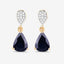 2.76 Carat Genuine Blue Sapphire and Diamond 10K Yellow Gold Earrings