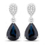 Boucles d'oreilles en saphir bleu et diamant de 2,76 carats en or blanc 14K