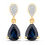 2.76 Carat Genuine Blue Sapphire and Diamond 14K Gold Earrings
