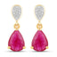 Pendientes de Rubí y Diamante de 2.46 Quilates en Oro Amarillo de 10K