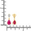 Pendientes de Rubí y Diamante de 2.46 Quilates en Oro Amarillo de 10K
