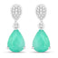Boucles d'oreilles en or blanc 10K avec émeraude zambienne et diamants de 2,28 carats