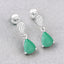 Boucles d'oreilles en or blanc 10K avec émeraude zambienne et diamants de 2,28 carats