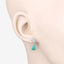 Boucles d'oreilles en or blanc 10K avec émeraude zambienne et diamants de 2,28 carats
