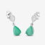 Boucles d'oreilles en or blanc 10K avec émeraude zambienne et diamants de 2,28 carats