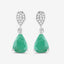 Boucles d'oreilles en or blanc 10K avec émeraude zambienne et diamants de 2,28 carats